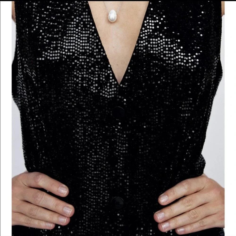 Zara Sparkly Vest Dress NWT - Picture 4 of 10
